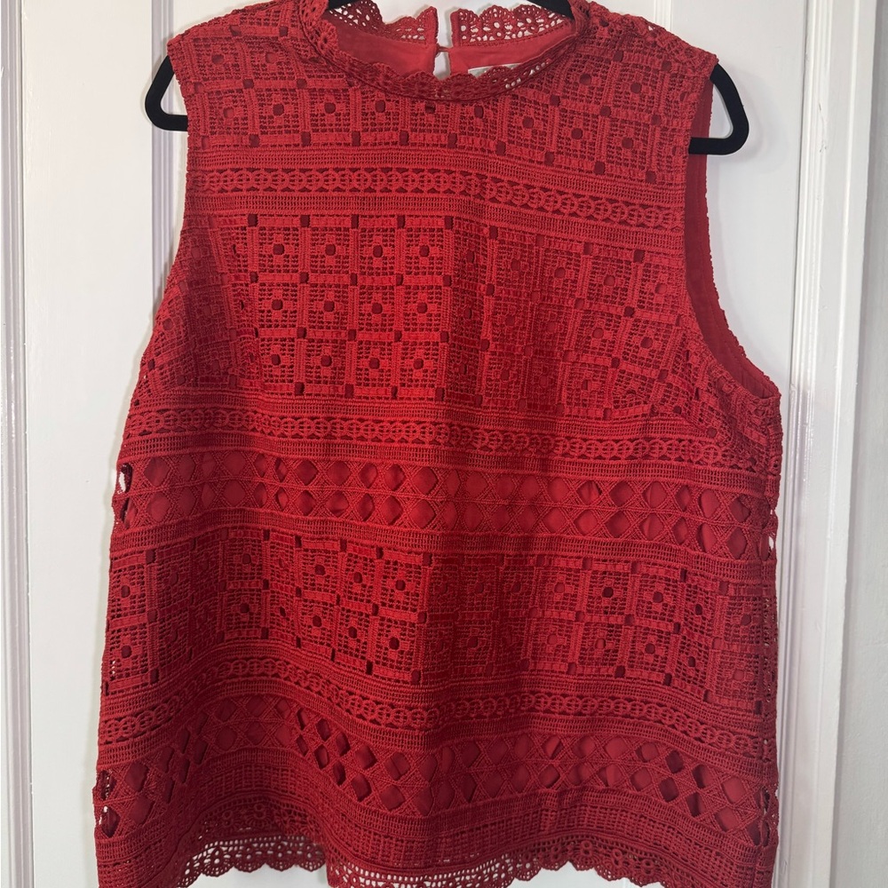 Daniel Rainn Scarlet Lace Sleeveless Top